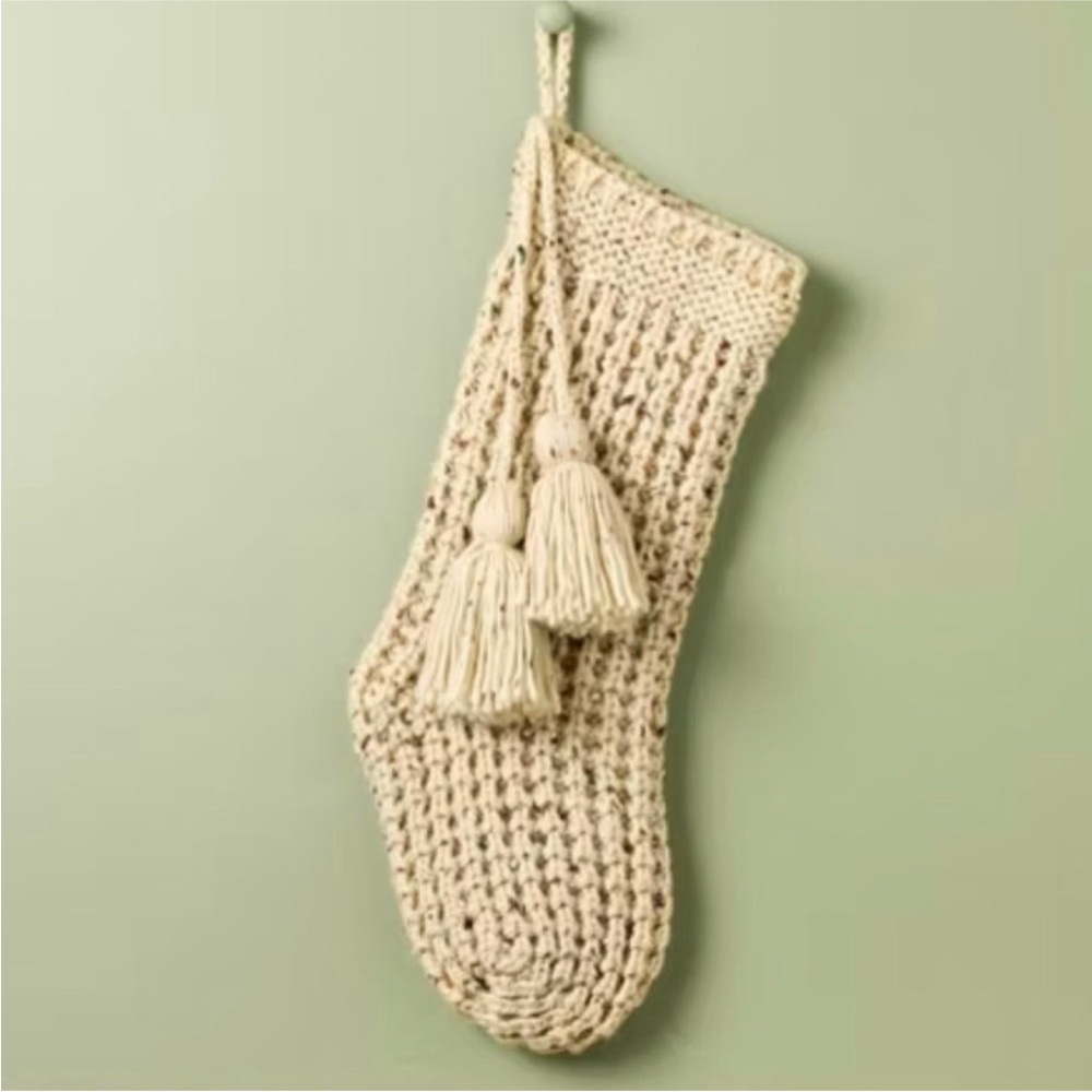HEARTH & HAND NWT confetti fleck waffle knit Christmas stocking